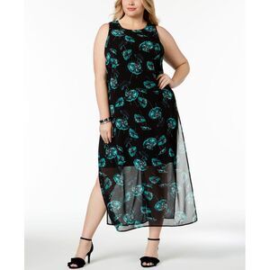 Alfani Plus Size Chiffon Overlay Maxi Dress